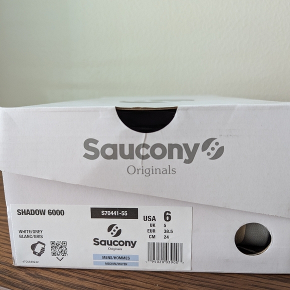 Saucony Shadow 6000 (white + grey) - UNISEX 6M/7.5W - Picture 10 of 10